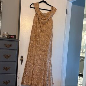 Elegant Gold Evening Gown